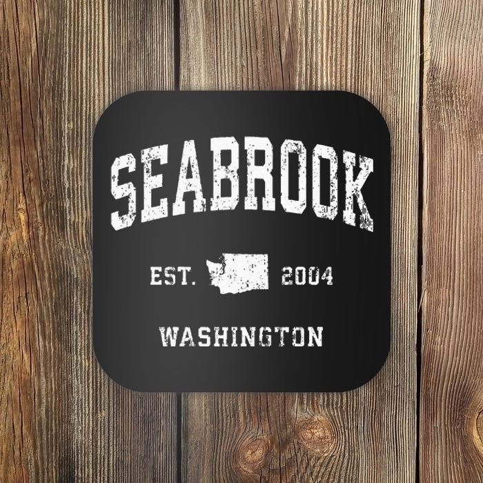 Seabrook Washington WA Vintage Athletic Sports Swea Coaster