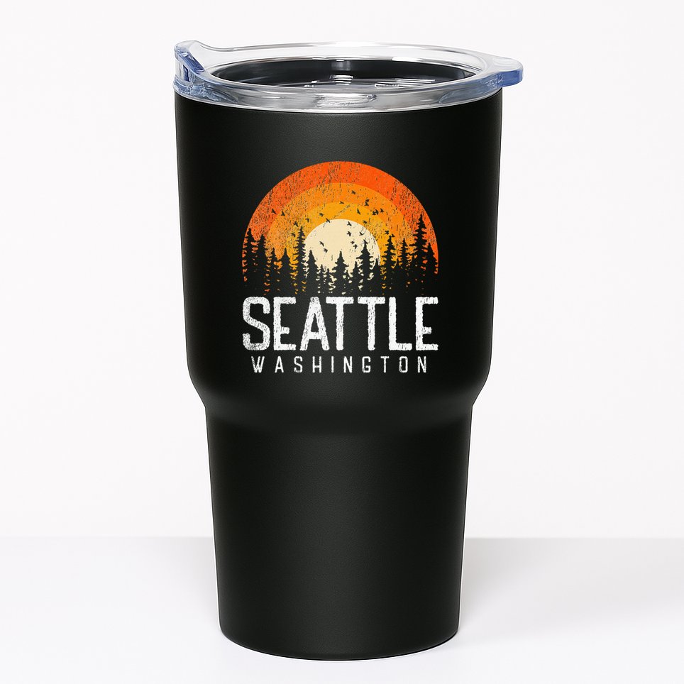 Seattle Washington Wa Retro Vintage 70s 80s 90s Gift Tumbler