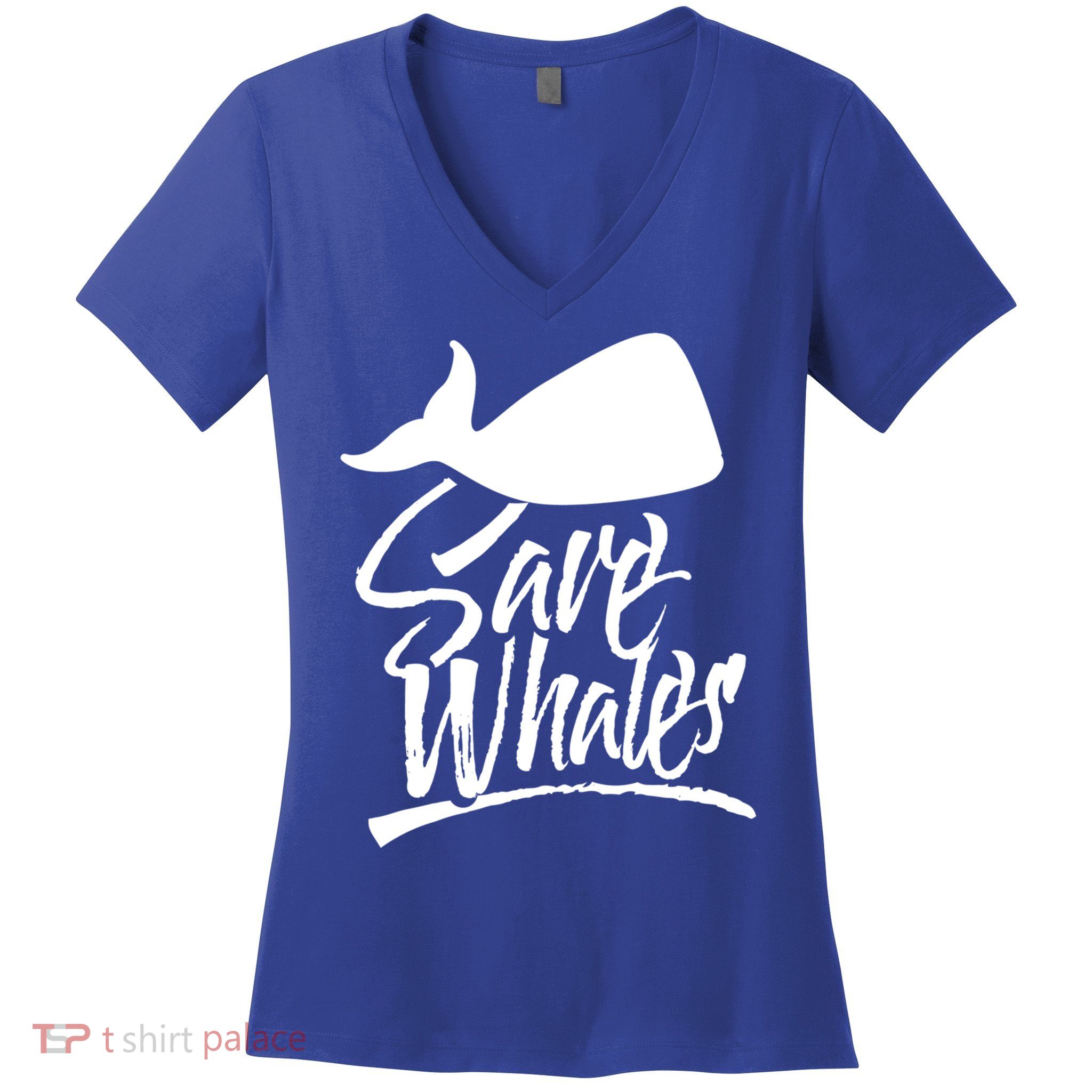 Save Whales Whaler Whale Rescue Whaling Awareness Meaningful Gift Women's V-Neck T-Shirt