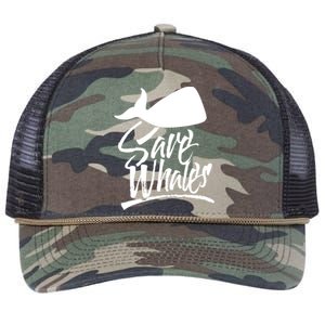 Save Whales Whaler Whale Rescue Whaling Awareness Meaningful Gift Retro Rope Trucker Hat Cap