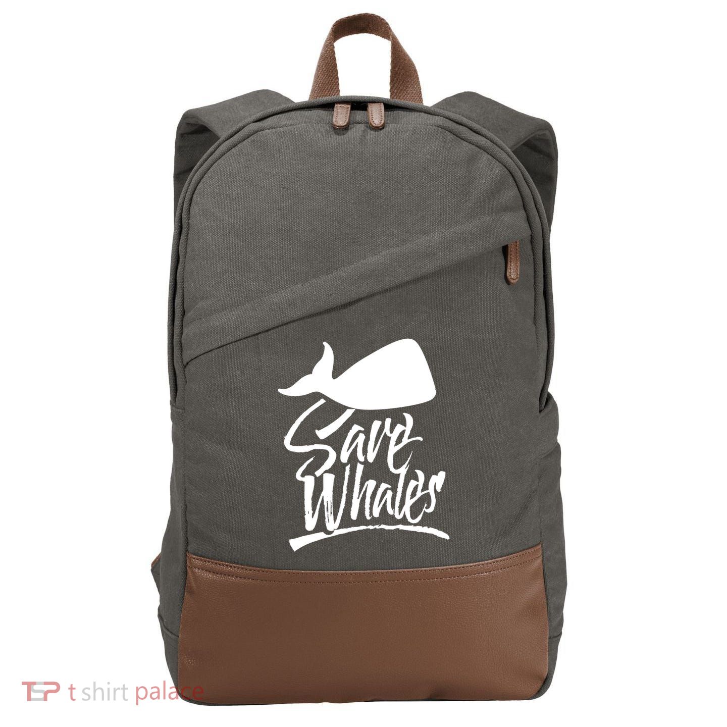 Save Whales Whaler Whale Rescue Whaling Awareness Meaningful Gift Cotton Canvas Backpack