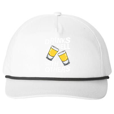 S Well With Others Tequila Alcohol Gift Snapback Five-Panel Rope Hat