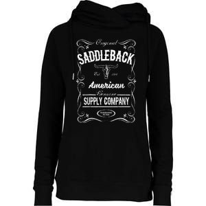 Saddleback Western White Logo Lightweight Graphic Womens Funnel Neck Pullover Hood