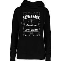 Saddleback Western White Logo Lightweight Graphic Womens Funnel Neck Pullover Hood