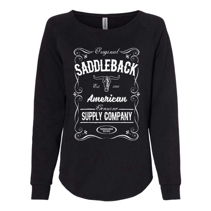 Saddleback Western White Logo Lightweight Graphic Womens California Wash Sweatshirt