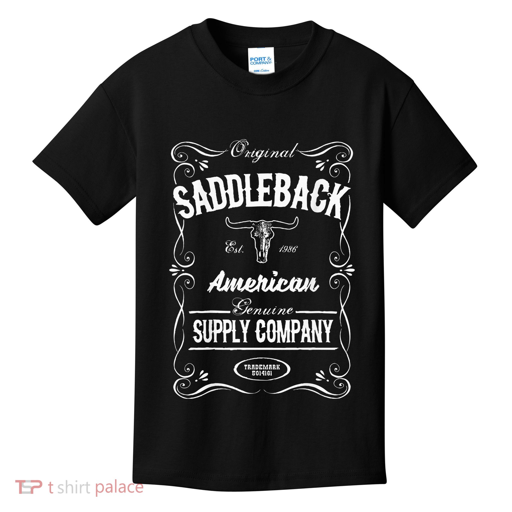 Saddleback Western White Logo Lightweight Graphic Kids T-Shirt