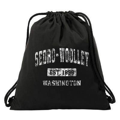 Sedrowoolley Washington Wa Vintage Sports Established Desig Drawstring Bag