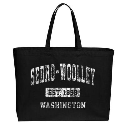 Sedrowoolley Washington Wa Vintage Sports Established Desig Cotton Canvas Jumbo Tote