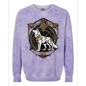 Steampunk Wolf White Crest Wolves Evolve Colorblast Crewneck Sweatshirt