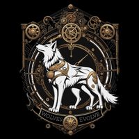Steampunk Wolf White Crest Wolves Evolve Cooling Performance Crew T-Shirt