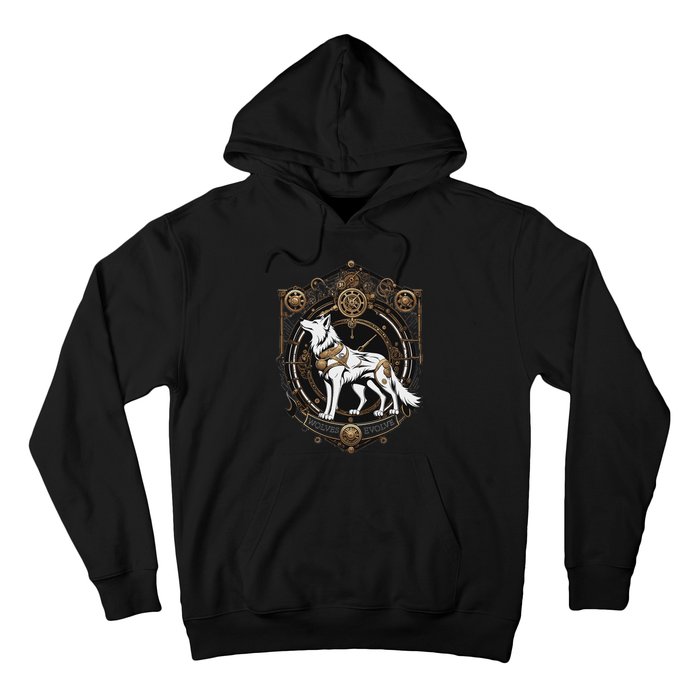 Steampunk Wolf White Crest Wolves Evolve Hoodie