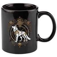 Steampunk Wolf White Crest Wolves Evolve 11oz C Handle Ceramic Mug