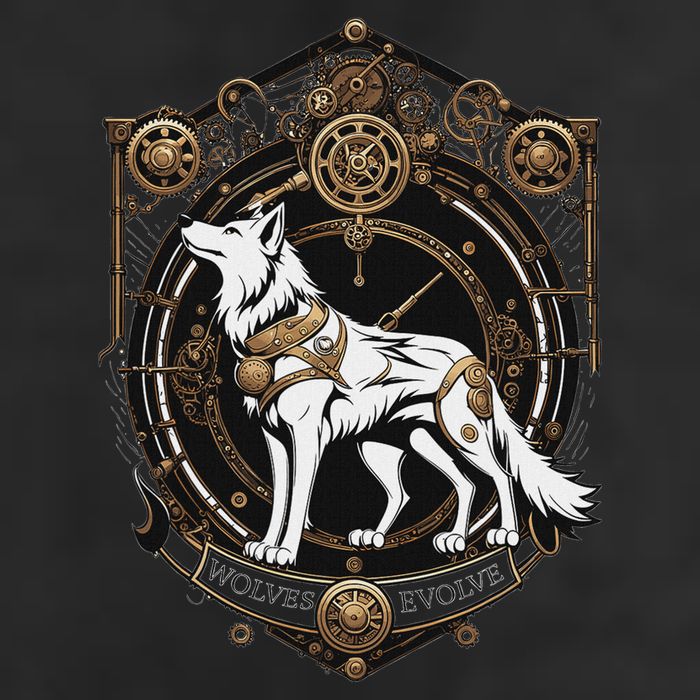 Steampunk Wolf White Crest Wolves Evolve 11oz C Handle Ceramic Mug