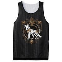 Steampunk Wolf White Crest Wolves Evolve Mesh Reversible Basketball Jersey Tank