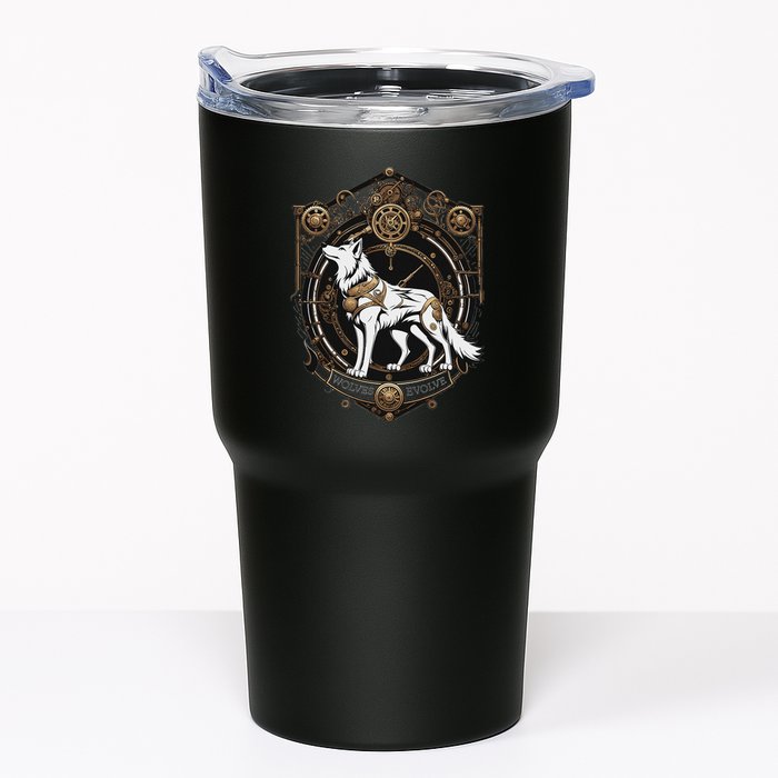 Steampunk Wolf White Crest Wolves Evolve Tumbler