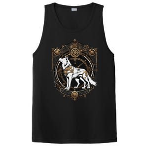 Steampunk Wolf White Crest Wolves Evolve PosiCharge Competitor Tank