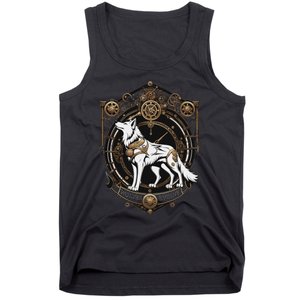 Steampunk Wolf White Crest Wolves Evolve Tank Top