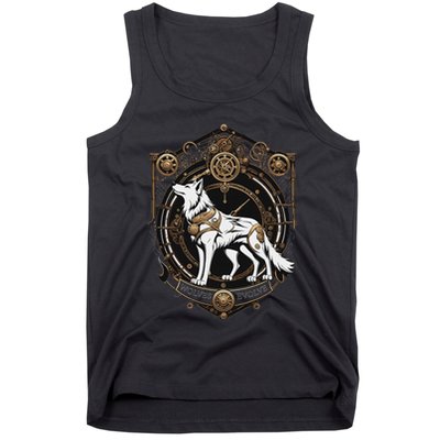 Steampunk Wolf White Crest Wolves Evolve Tank Top