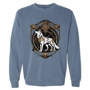 Steampunk Wolf White Crest Wolves Evolve Garment-Dyed Sweatshirt