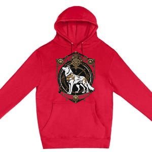 Steampunk Wolf White Crest Wolves Evolve Premium Pullover Hoodie