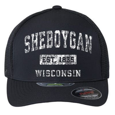 Sheboygan Wisconsin Wi Vintage Established Sports Flexfit Unipanel Trucker Cap