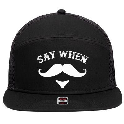 Say When Western Doc Holiday With Moustache 7 Panel Mesh Trucker Snapback Hat