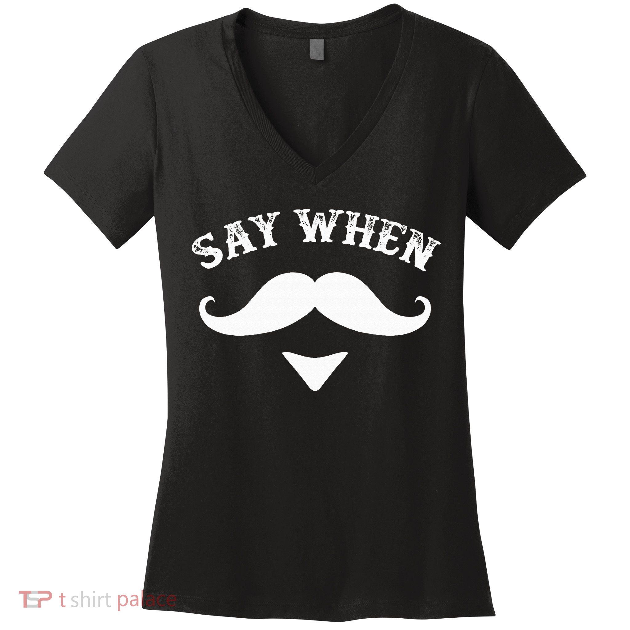 Say When Western Doc Holiday With Moustache Women's V-Neck T-Shirt
