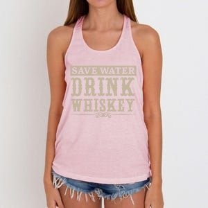 Save Water Whiskey Whisky Ing Alcohol Er Gift Women's Knotted Racerback Tank