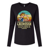 Strong Woman Weekend Forecast Lacrosse Mom Lax Mama Womens Cotton Relaxed Long Sleeve T-Shirt