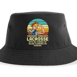 Strong Woman Weekend Forecast Lacrosse Mom Lax Mama Sustainable Bucket Hat