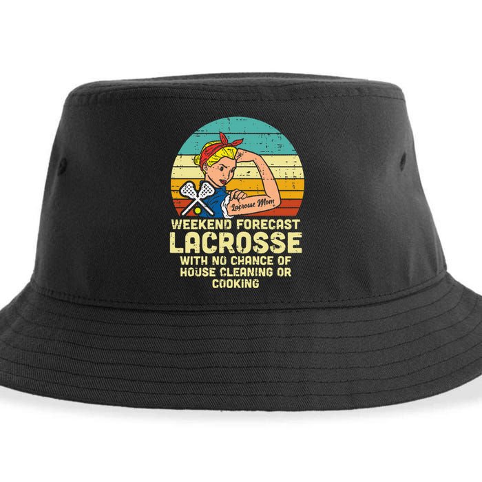 Strong Woman Weekend Forecast Lacrosse Mom Lax Mama Sustainable Bucket Hat