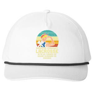 Strong Woman Weekend Forecast Lacrosse Mom Lax Mama Snapback Five-Panel Rope Hat