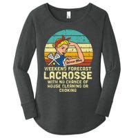 Strong Woman Weekend Forecast Lacrosse Mom Lax Mama Women's Perfect Tri Tunic Long Sleeve Shirt