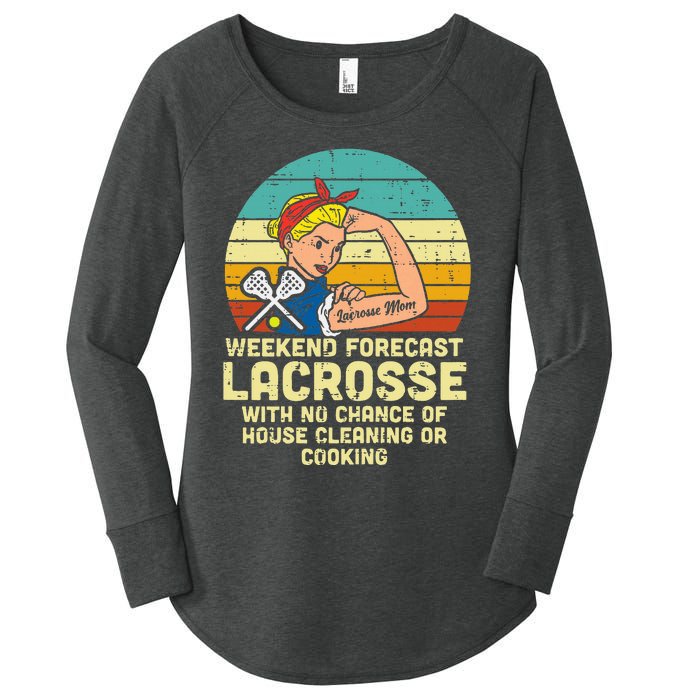 Strong Woman Weekend Forecast Lacrosse Mom Lax Mama Women's Perfect Tri Tunic Long Sleeve Shirt