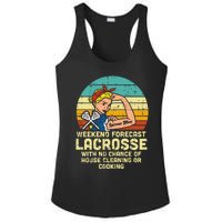 Strong Woman Weekend Forecast Lacrosse Mom Lax Mama Ladies PosiCharge Competitor Racerback Tank