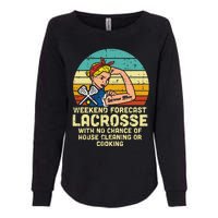 Strong Woman Weekend Forecast Lacrosse Mom Lax Mama Womens California Wash Sweatshirt