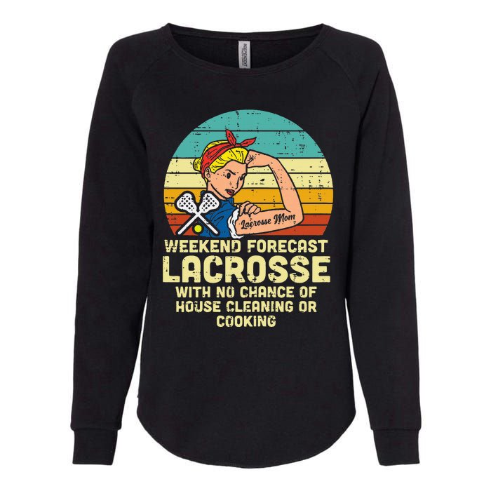 Strong Woman Weekend Forecast Lacrosse Mom Lax Mama Womens California Wash Sweatshirt