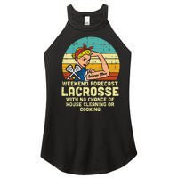 Strong Woman Weekend Forecast Lacrosse Mom Lax Mama Women's Perfect Tri Rocker Tank