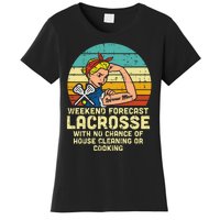 Strong Woman Weekend Forecast Lacrosse Mom Lax Mama Women's T-Shirt