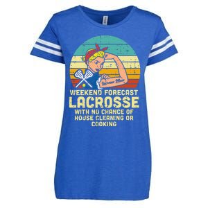 Strong Woman Weekend Forecast Lacrosse Mom Lax Mama Enza Ladies Jersey Football T-Shirt