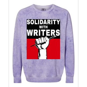 Solidarity With Writers Guild Of America On Strike Colorblast Crewneck Sweatshirt