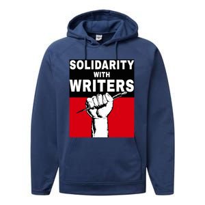 Solidarity With Writers Guild Of America On Strike Performance Fleece Hoodie