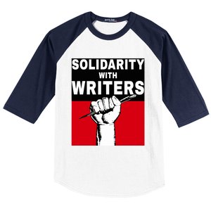 Solidarity With Writers Guild Of America On Strike Baseball Sleeve Shirt