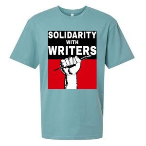 Solidarity With Writers Guild Of America On Strike Sueded Cloud Jersey T-Shirt