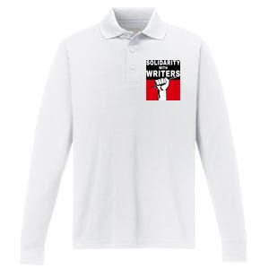 Solidarity With Writers Guild Of America On Strike Performance Long Sleeve Polo