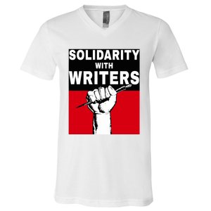 Solidarity With Writers Guild Of America On Strike V-Neck T-Shirt