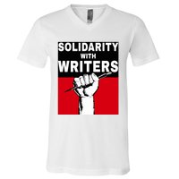 Solidarity With Writers Guild Of America On Strike V-Neck T-Shirt