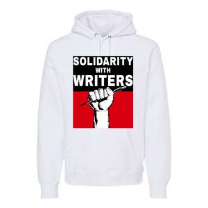 Solidarity With Writers Guild Of America On Strike Premium Hoodie