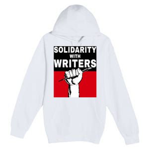 Solidarity With Writers Guild Of America On Strike Premium Pullover Hoodie