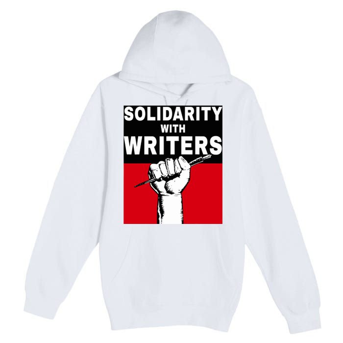 Solidarity With Writers Guild Of America On Strike Premium Pullover Hoodie